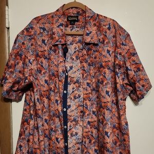 Daniel Cremieux Orange and Blue Casual Button Down Shirt